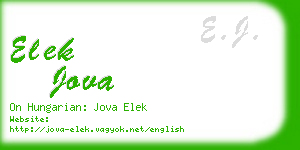 elek jova business card